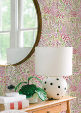 Chilton Pink Wildflowers Wallpaper with Bohemian Botanical Pattern - A-Street Prints 4081-26349