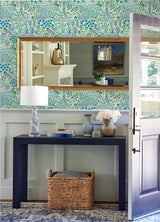 Chilton Blue Wildflowers Wallpaper with Bohemian Botanical Pattern - Brewster 4081-26350