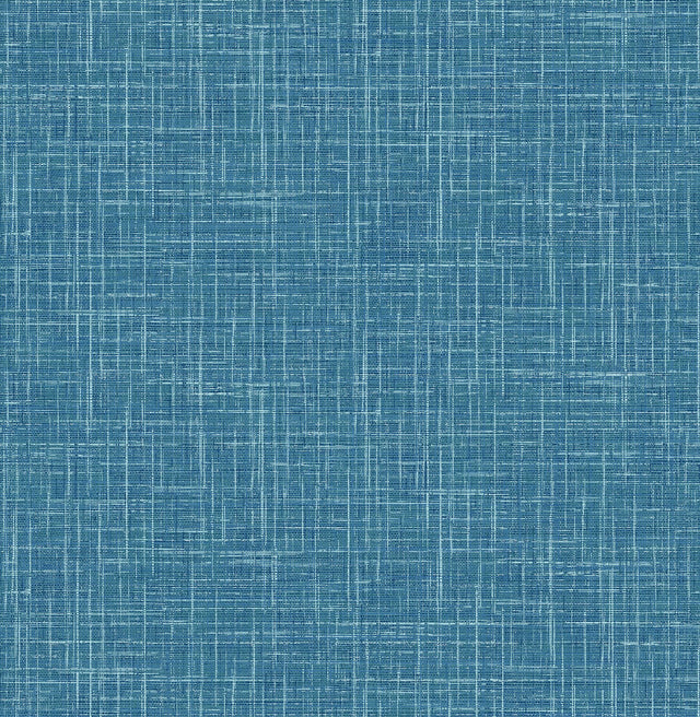 Emerson Teal Faux Linen Wallpaper with Fabric & Woven Textures Pattern - A-Street Prints 4081-26351