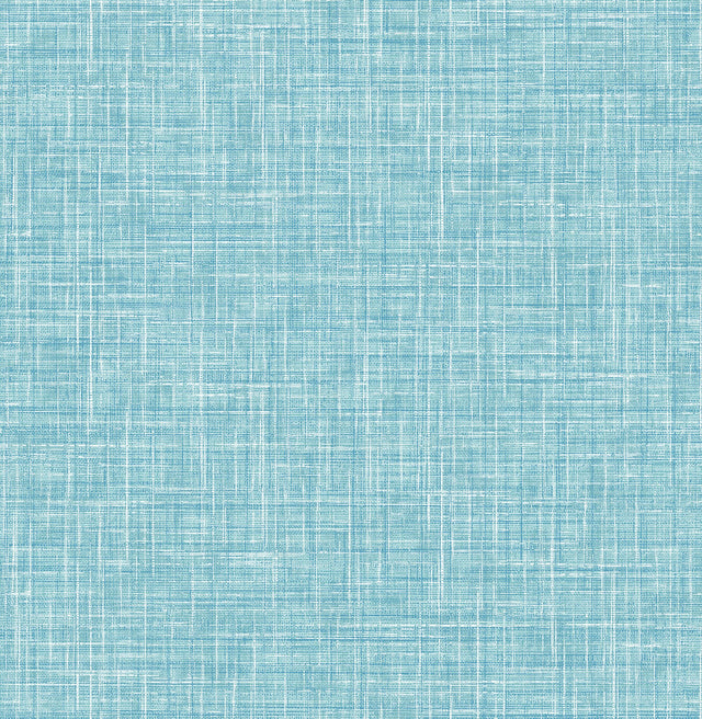 Emerson Light Blue Faux Linen Wallpaper with Raised Ink Texture - Brewster 4081-26352