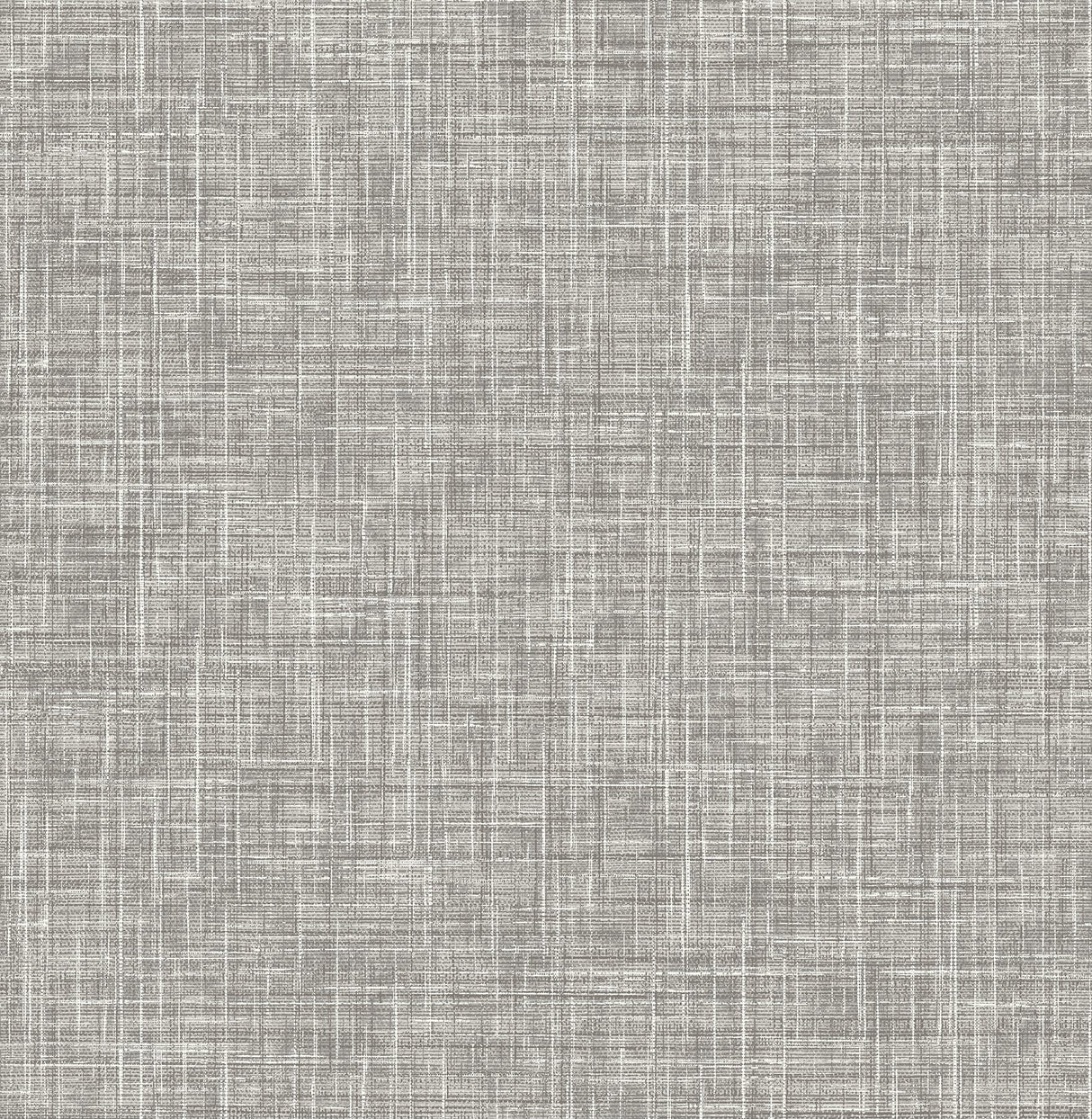Emerson Grey Faux Linen Wallpaper with Raised Ink Textured Fabric Weave - A-Street Prints 4081-26354