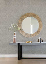 Emerson Grey Faux Linen Wallpaper with Raised Ink Textured Fabric Weave - A-Street Prints 4081-26354