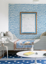 Runes Sapphire Brushstrokes Blue Wallpaper with Modern Abstract Pattern - A-Street Prints 4081-26357