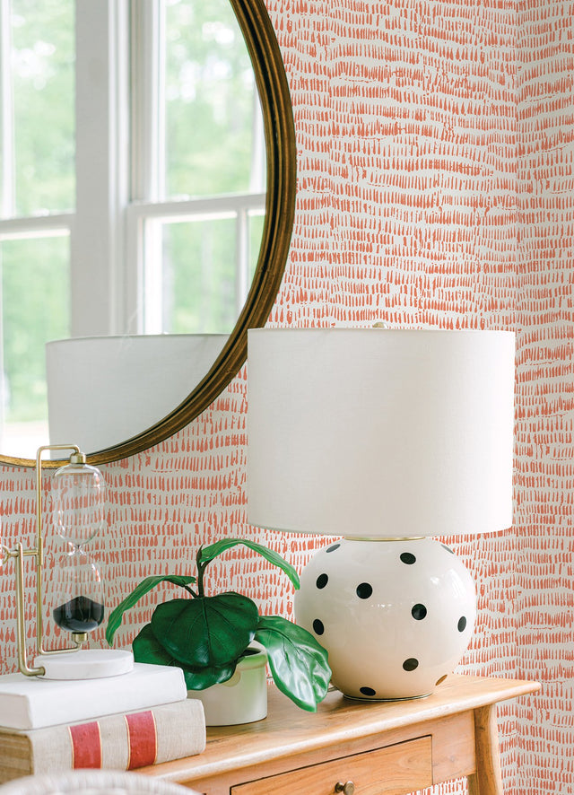 Runes Orange Brushstrokes Wallpaper with Modern Abstract Pattern - A-Street Prints 4081-26359