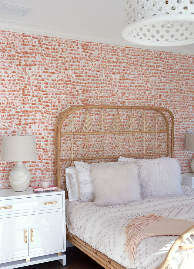 Runes Orange Brushstrokes Wallpaper with Modern Abstract Pattern - A-Street Prints 4081-26359