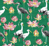 Barton Green Heron Wallpaper with Chinoiserie Lotus and Birds - A-Street Prints 4081-87551