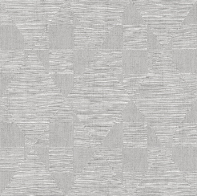Wegener Sterling Geometric Wallpaper with Metallic Textured Diamond Pattern - Brewster 4082-381961