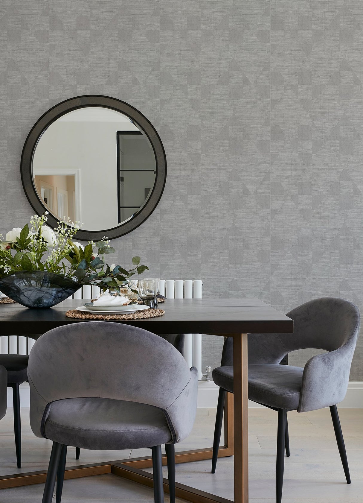 Wegener Sterling Geometric Wallpaper with Metallic Textured Diamond Pattern - Brewster 4082-381961