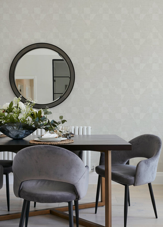 Wegener Champagne Geometric Wallpaper with Metallic Textured Glam Pattern - Advantage 4082-381963