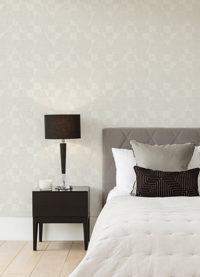 Wegener Champagne Geometric Wallpaper with Metallic Textured Glam Pattern - Advantage 4082-381963