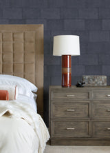 Lyell Dark Blue Stone Wallpaper with Textured Faux Stone Pattern - Advantage 4082-382015