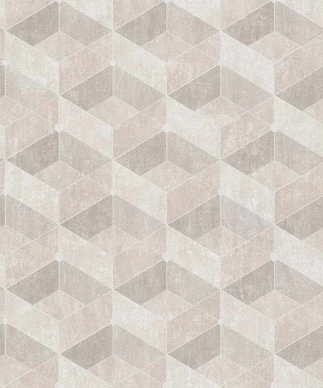 Muir Pastel Geo Wallpaper with Modern Geometric Textured Pattern - Advantage 4082-382021