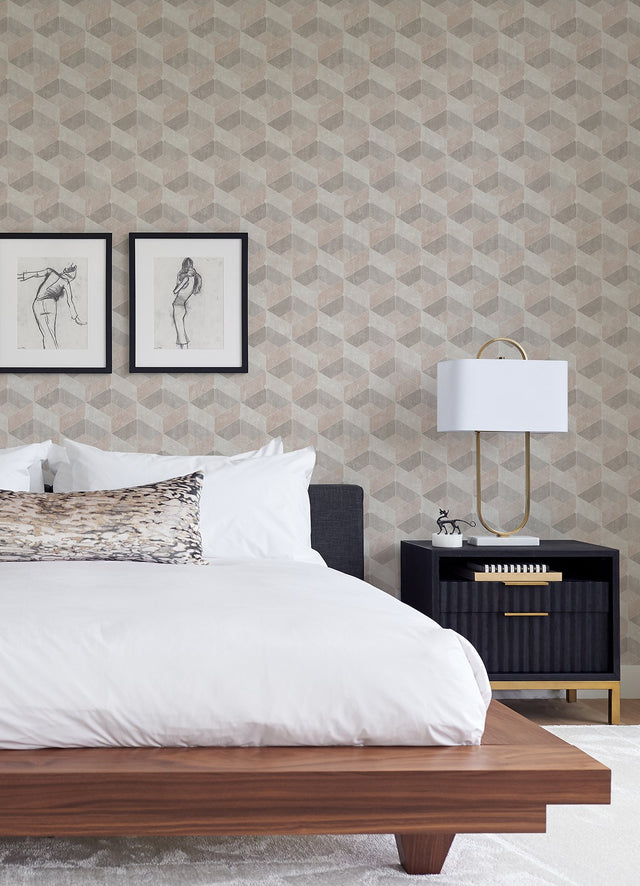 Muir Pastel Geo Wallpaper with Modern Geometric Textured Pattern - Advantage 4082-382021