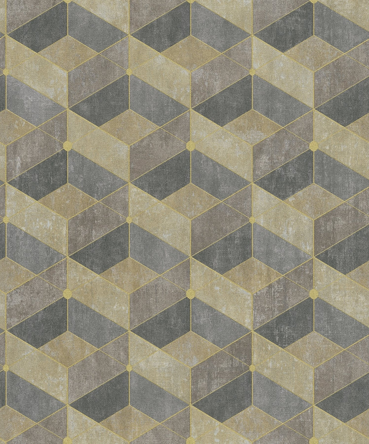 Muir Neutral Geo Wallpaper with Textured Geometric Tile Motif - Advantage 4082-382022