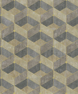 Muir Neutral Geo Wallpaper with Textured Geometric Tile Motif - Advantage 4082-382022