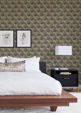 Muir Neutral Geo Wallpaper with Textured Geometric Tile Motif - Advantage 4082-382022