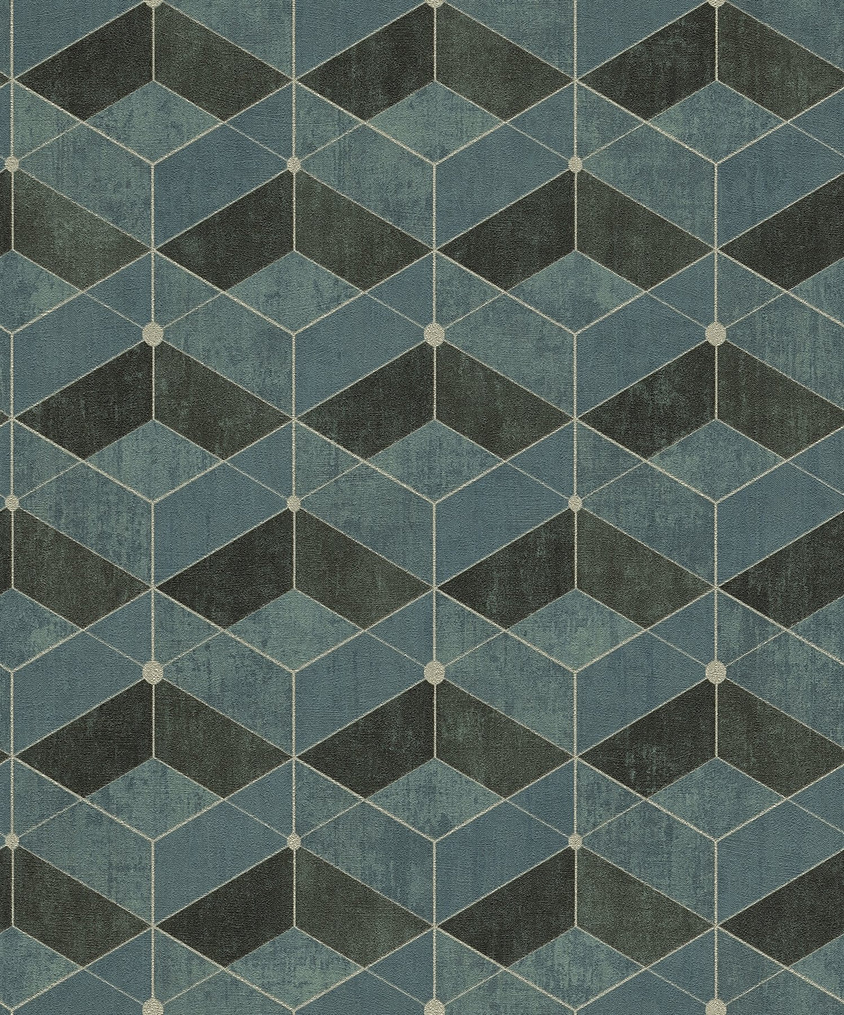 Muir Teal Geo Wallpaper with Textured Geometric 3D Pattern - Advantage 4082-382023