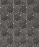 Muir Chocolate Geo Wallpaper with Textured Geometric Pattern - Advantage 4082-382024