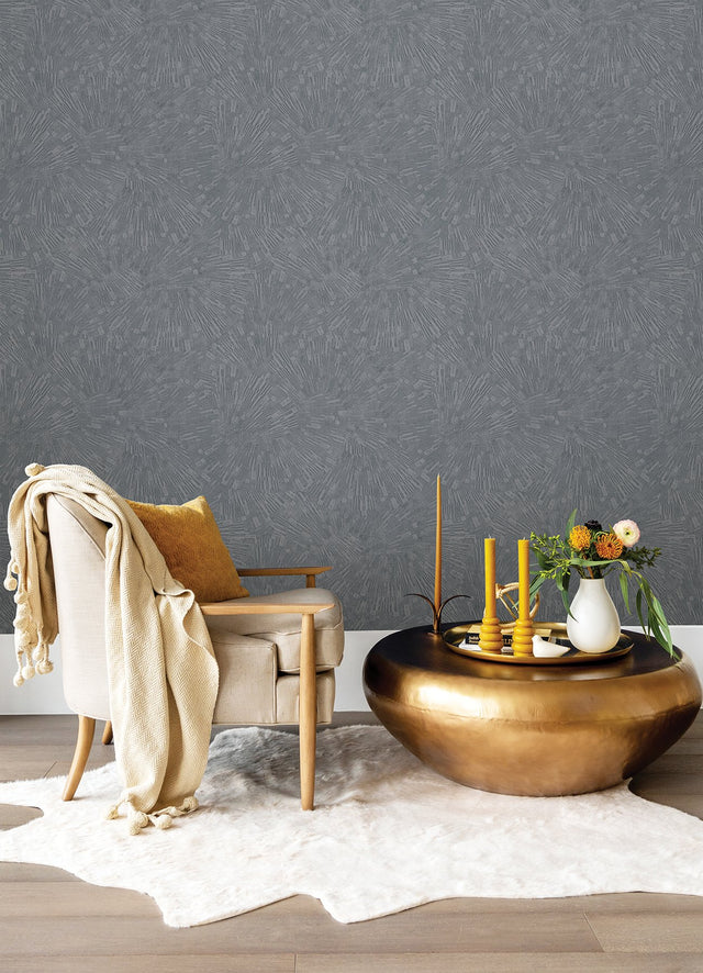 Agassiz Grey Burst Wallpaper with Modern Abstract Textured Starburst - Advantage 4082-382031