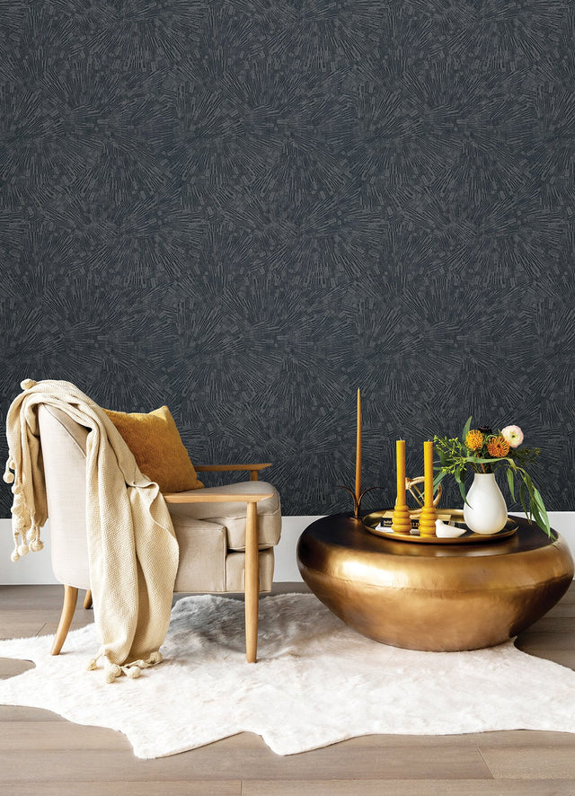 Agassiz Dark Grey Burst Wallpaper with Modern Abstract Textured Motif - Advantage 4082-382032