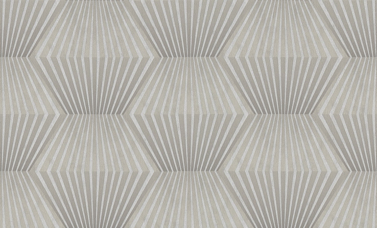 Lehnmann Taupe Geo Wallpaper with Metallic Textured Honeycomb Geometric - Advantage 4082-382043