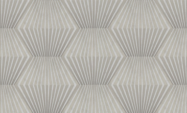 Lehnmann Taupe Geo Wallpaper with Metallic Textured Honeycomb Geometric - Advantage 4082-382043