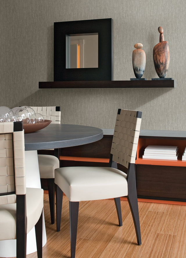 Deluc Light Grey Texture Wallpaper with Distressed Textures Metallic Finish - Brewster 4082-382056