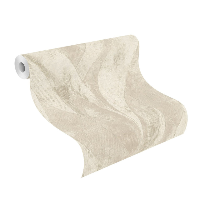 Blake Light Grey Leaf Wallpaper with Metallic Textured Botanical Motif - Advantage 4096-520033