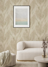 Blake Light Grey Leaf Wallpaper with Metallic Textured Botanical Motif - Advantage 4096-520033