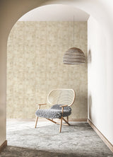Clay Bone Stone Wallpaper with Textured Antique White Brick Pattern, Farmhouse Non Woven - Advantage 4096-520132