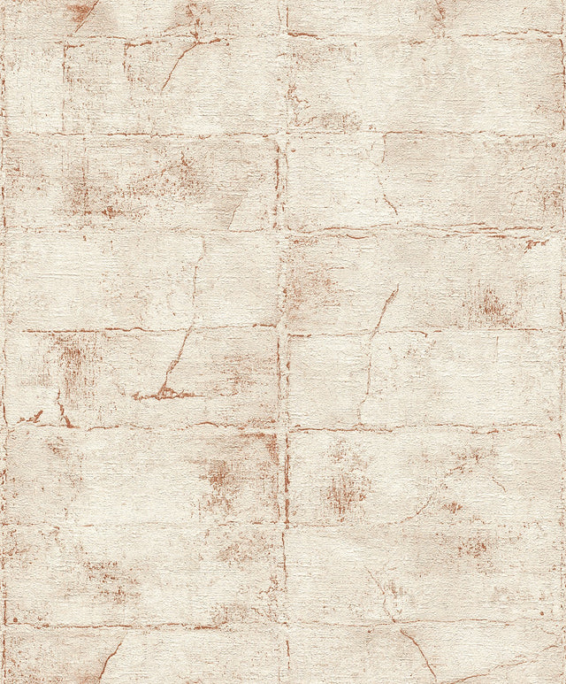 Clay Rust Stone Wallpaper with Textured Non Woven Farmhouse Graphic Stone Pattern - Advantage 4096-520149