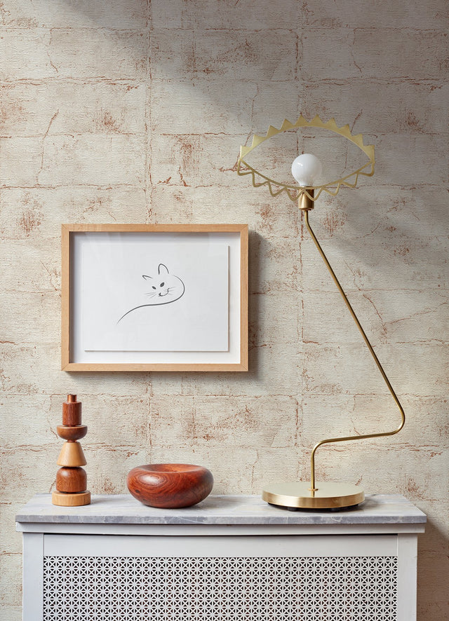 Clay Rust Stone Wallpaper with Textured Non Woven Farmhouse Graphic Stone Pattern - Advantage 4096-520149