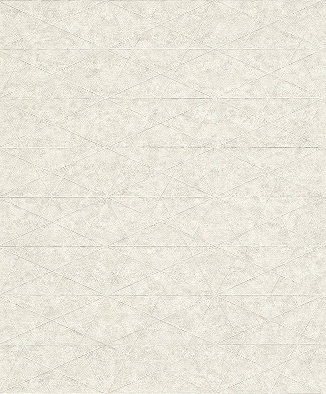 Seth White Triangle Wallpaper with Textured Geometric Pattern - Advantage 4096-554311