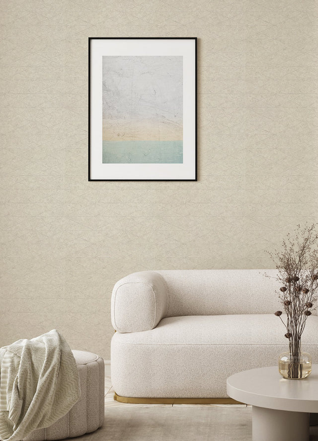 Seth White Triangle Wallpaper with Textured Geometric Pattern - Advantage 4096-554311