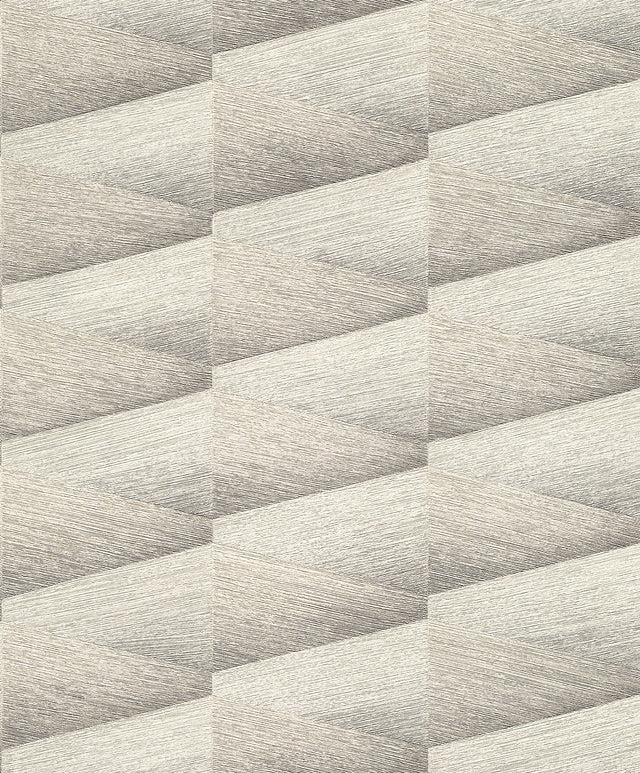 Shae Sterling Geo Grey Wallpaper with Textured Geometric Pattern - Advantage 4096-554618