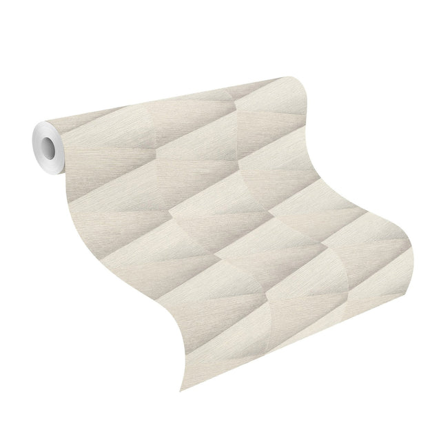 Shae Sterling Geo Grey Wallpaper with Textured Geometric Pattern - Advantage 4096-554618
