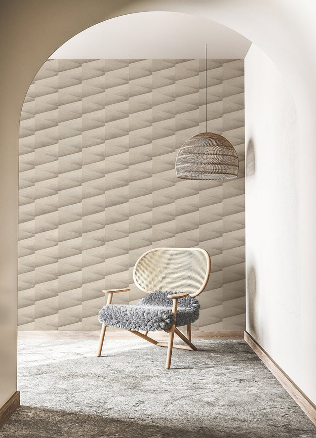 Shae Grey Geo Wallpaper with Textured Geometric Pattern - Advantage 4096-554632