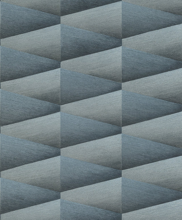 Shae Indigo Geo Wallpaper with Textured Geometric Pattern - Advantage 4096-554656