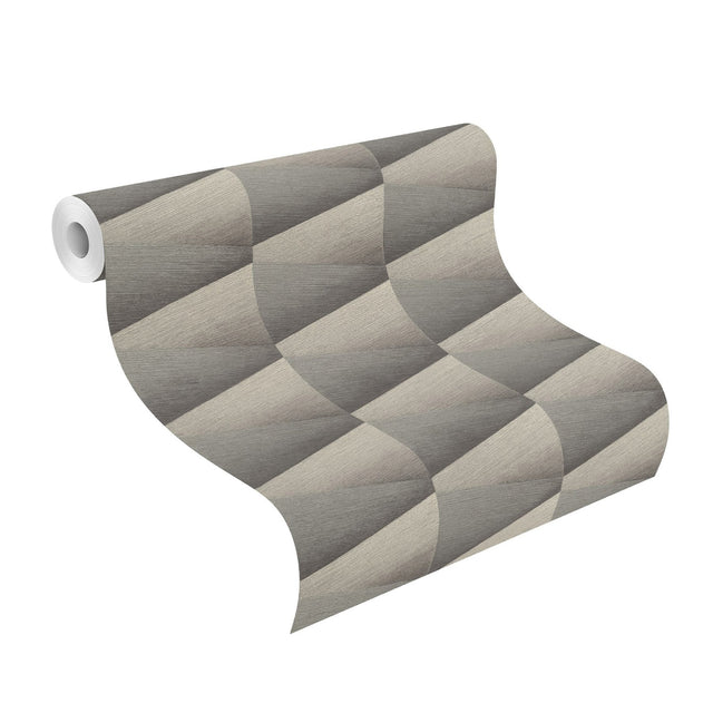 Shae Dark Grey Geo Wallpaper with Modern Geometric Textured Pattern - Advantage 4096-554663