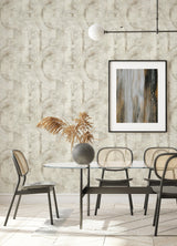 Abe Bone Geo Wallpaper with Metallic Textured Geometric Pattern - Advantage 4096-554748