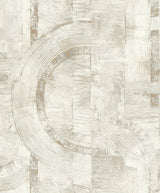 Abe Bone Geo Wallpaper with Metallic Textured Geometric Pattern - Advantage 4096-554748SAM
