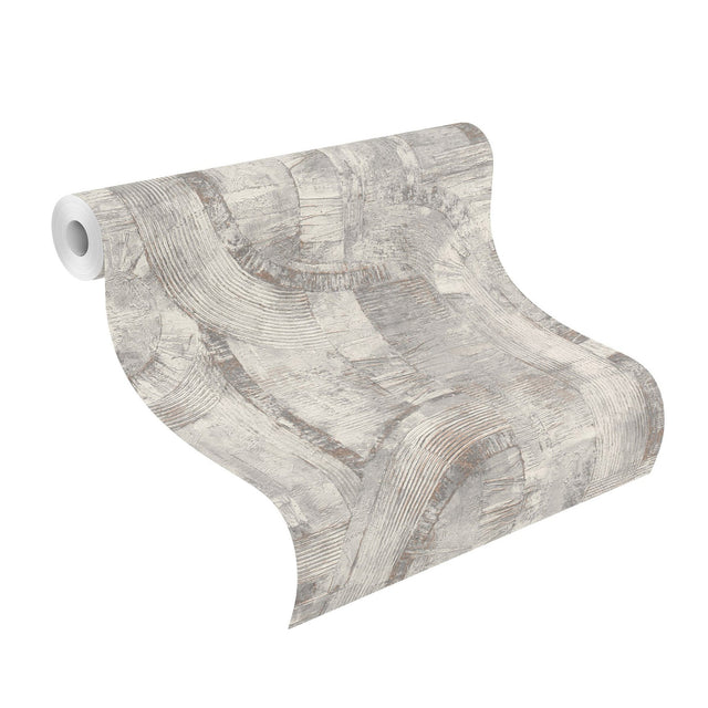 Abe Light Grey Geo Wallpaper with Industrial Geometric Textured Pattern - Advantage 4096-554779