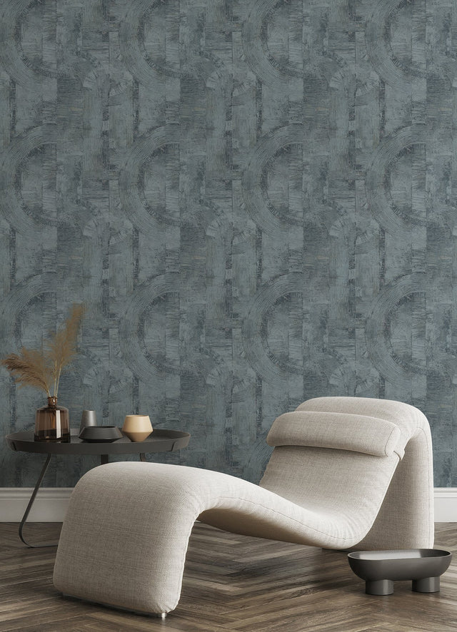 Abe Blue Geo Wallpaper with Industrial Geometric Texture - Advantage 4096-554786