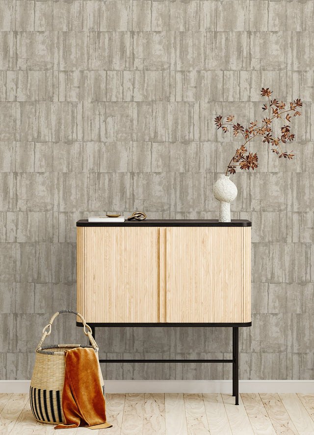 Buck Taupe Horizontal Wallpaper with Distressed Textures  Advantage 4096-560329