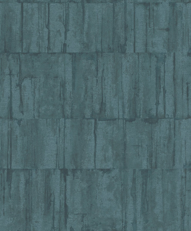 Buck Teal Horizontal Wallpaper with Distressed Textures Industrial Motif - Advantage 4096-560336