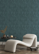 Buck Teal Horizontal Wallpaper with Distressed Textures Industrial Motif - Advantage 4096-560336