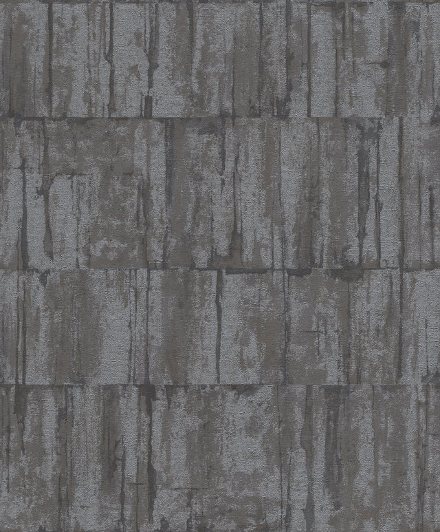 Buck Black Horizontal Wallpaper with Distressed Textures Industrial Pattern - Brewster 4096-560343