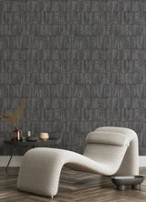 Buck Black Horizontal Wallpaper with Distressed Textures Industrial Pattern - Brewster 4096-560343
