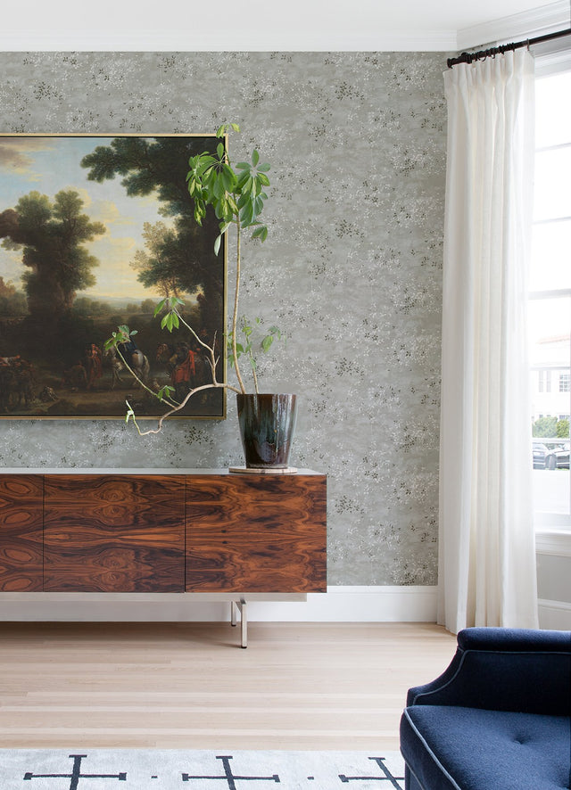 Arian Silver Inkburst Wallpaper with Metallic Abstract Glam Pattern - A-Street Prints 4105-86427