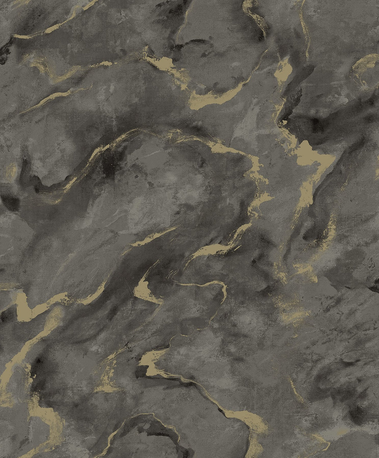 Silenus Charcoal Marbled Wallpaper with Metallic Abstract Glam Motif - Brewster 4105-86602